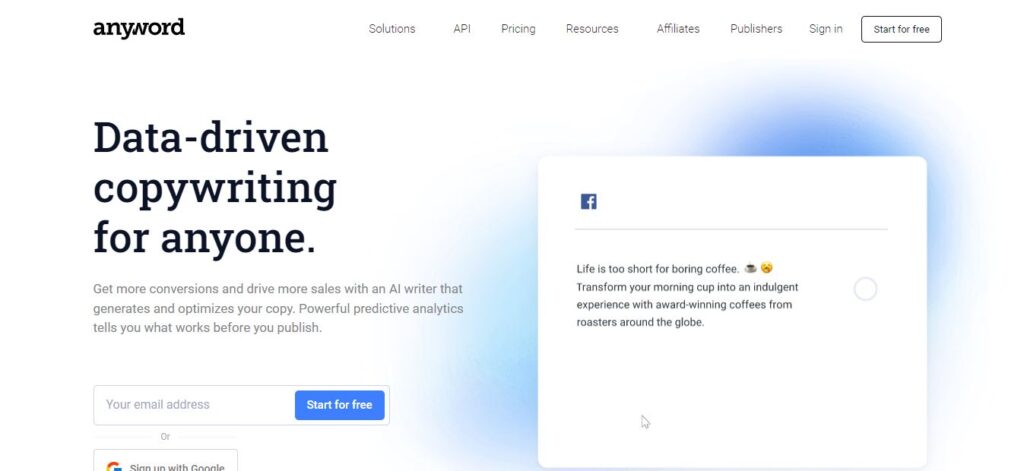 anyword Best Al Copywriting Software